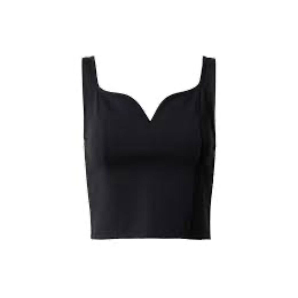 Abercrombie & Fitch NWOT black sweetheart cropped tank size large - Picture 2 of 10